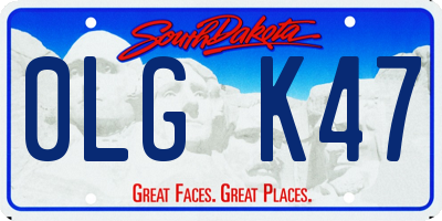 SD license plate 0LGK47