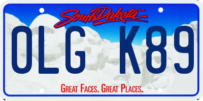 SD license plate 0LGK89