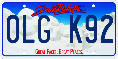 SD license plate 0LGK92