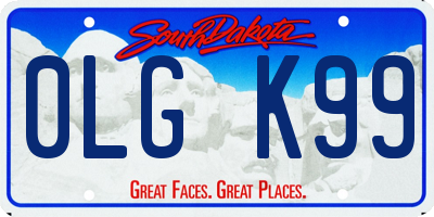SD license plate 0LGK99
