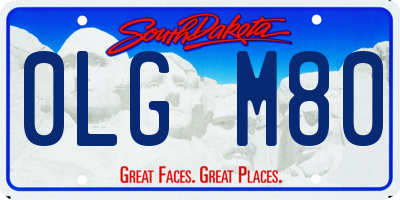 SD license plate 0LGM80
