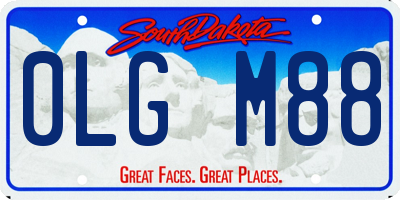 SD license plate 0LGM88