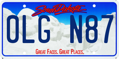 SD license plate 0LGN87