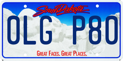 SD license plate 0LGP80