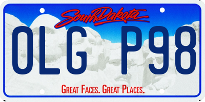 SD license plate 0LGP98