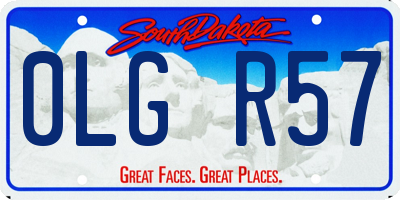 SD license plate 0LGR57