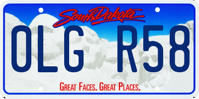 SD license plate 0LGR58
