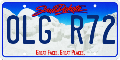 SD license plate 0LGR72
