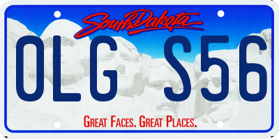 SD license plate 0LGS56