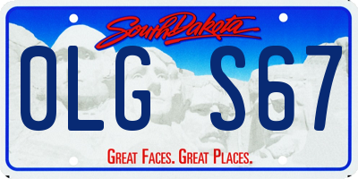 SD license plate 0LGS67