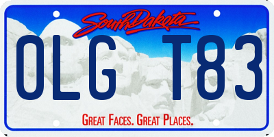 SD license plate 0LGT83