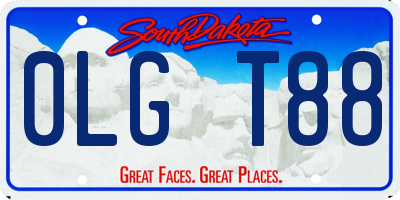 SD license plate 0LGT88