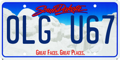 SD license plate 0LGU67