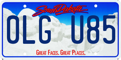 SD license plate 0LGU85