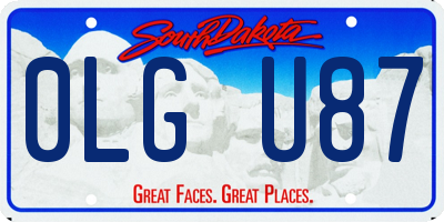 SD license plate 0LGU87