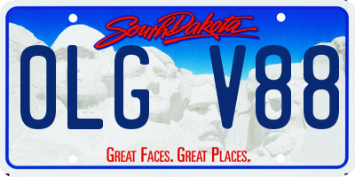 SD license plate 0LGV88