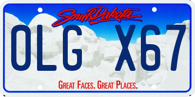 SD license plate 0LGX67