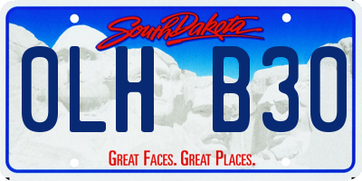 SD license plate 0LHB30