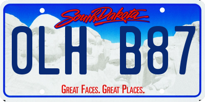 SD license plate 0LHB87