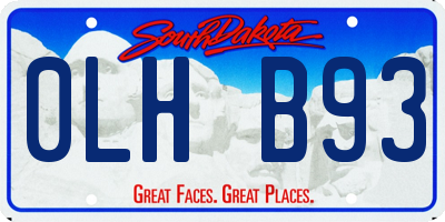 SD license plate 0LHB93