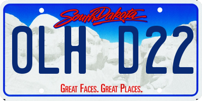 SD license plate 0LHD22