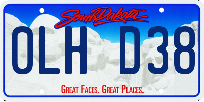 SD license plate 0LHD38