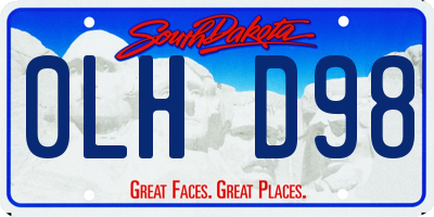 SD license plate 0LHD98