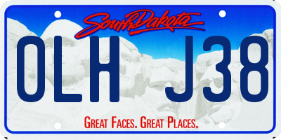 SD license plate 0LHJ38