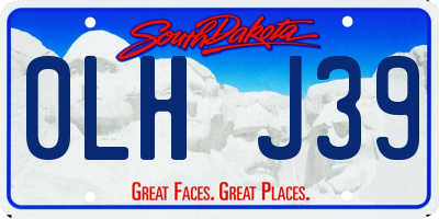 SD license plate 0LHJ39