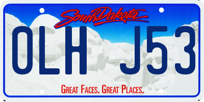 SD license plate 0LHJ53