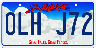 SD license plate 0LHJ72