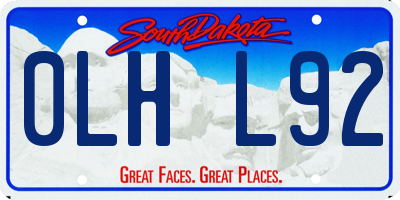 SD license plate 0LHL92