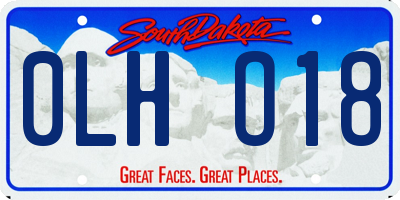 SD license plate 0LHO18