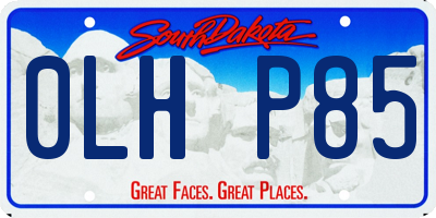 SD license plate 0LHP85