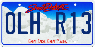 SD license plate 0LHR13