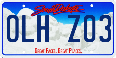 SD license plate 0LHZ03