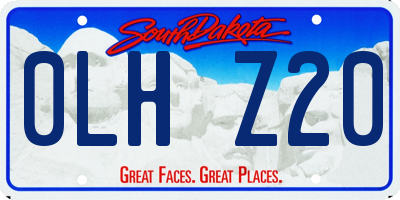 SD license plate 0LHZ20
