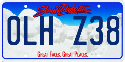 SD license plate 0LHZ38