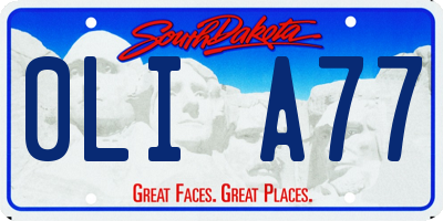 SD license plate 0LIA77