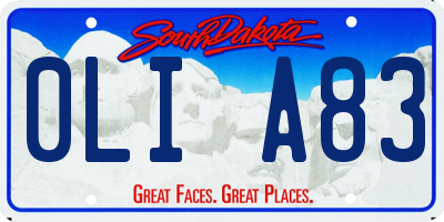 SD license plate 0LIA83