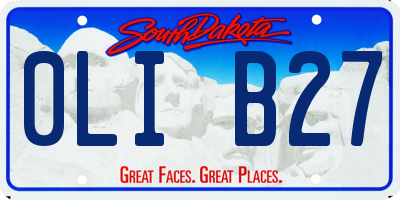 SD license plate 0LIB27