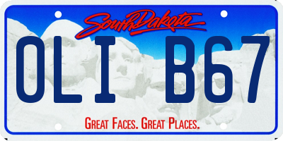 SD license plate 0LIB67