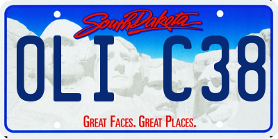 SD license plate 0LIC38