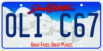 SD license plate 0LIC67