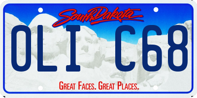 SD license plate 0LIC68