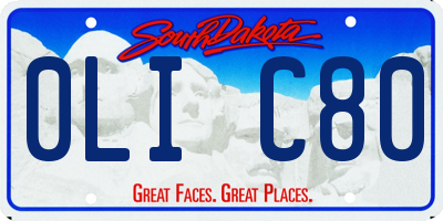 SD license plate 0LIC80