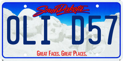 SD license plate 0LID57
