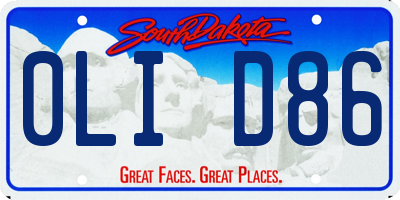 SD license plate 0LID86