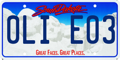 SD license plate 0LIE03