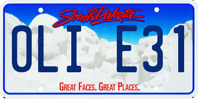 SD license plate 0LIE31